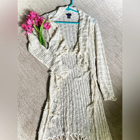 Rue21 Fringe Crochet Duster Cardigan - Small - Picture 2 of 5